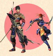El ninja hombre arquero y su mujer ;) con dagas.